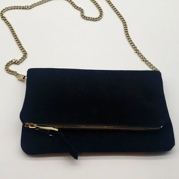 KAREN MILLEN SUEDE BAG WITH CHAIN STRA USED ITEM IN VERY GOOD CONDITION NO ODOR - Picture 1 of 6